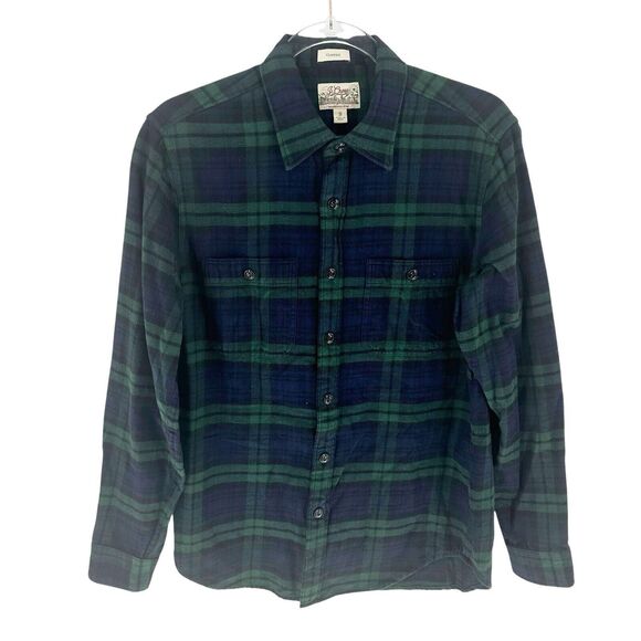 J.Crew Other - J Crew Shirt Mens Small Blue Green Plaid Mid Weight Flannel Work Button Classic